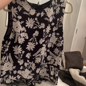 Theory navy and white tank blouse. Size M.